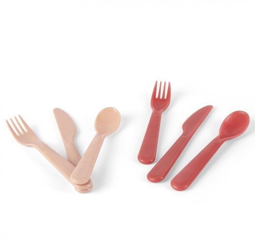 Dantoy Tiny Bio Cutlery Nude/Red 2 pcs 0 m+ - Children's Cutlery - Main image
