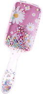 Excellent Kartáč na vlasy růžový květiny s kuličkami - Hair Brush