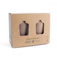 Dantoy Tiny Bio hrníčky s víčkem nude / mocca 2 ks 0 m + - Dětský hrnek