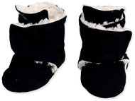 BaBy - Smile - capáčky Basic - černé s beránkem - Baby Booties