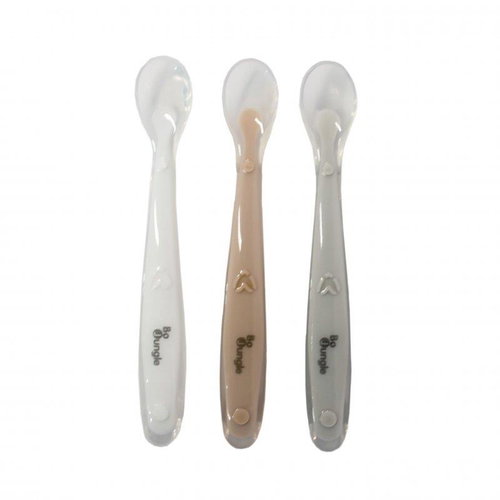 Bo Jungle Soft Dining Spoons SOFT White/Grey/Terracotta 3 pcs - Spoon set - Main image
