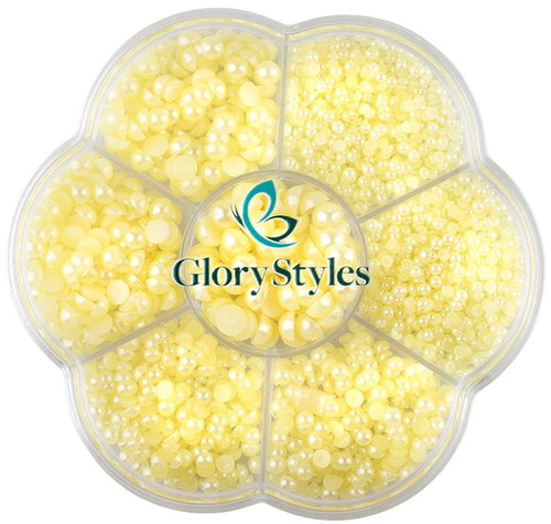 GloryStyles Decorative pearls - yellow - Nail Decoration - Main image