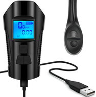 Retoo vodotěsná LED lampa na kolo přední zadní + počítadlo + tachoměr + zvonek 5 v 1 - Bike Light