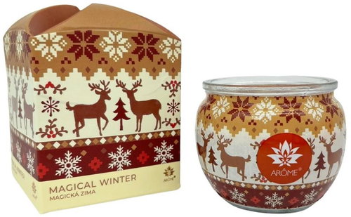 ARÔME Magical Winter candle 90 g, in glass and flower box - Candle - Main image