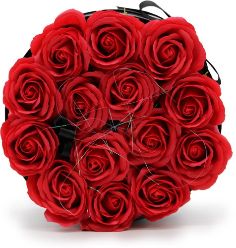 Sortland Premium Soap Rose Blossom Gift Set14 pcs, round box, red - Cosmetic Gift Set - Main image