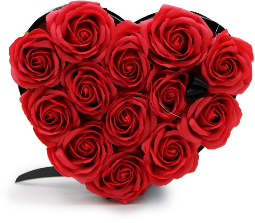 Sortland Premium Soap Rose Blossom Gift Set 13 pcs, heart shape, red - Cosmetic Gift Set - Main image