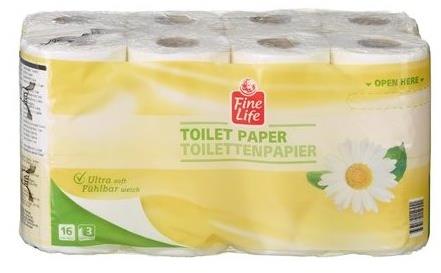 Fine Life Toilet paper chamomile 3 ply, 16 pcs - Toilet Paper - Main image