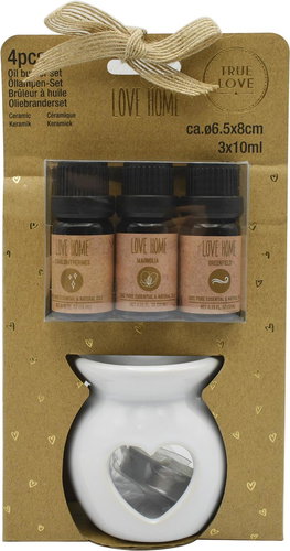 Empt Aromatherapy set: 3 × 10 ml oils + aromatherapy lamp + candle, gift pack - Aroma Lamp - Main image