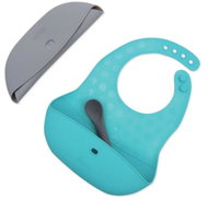 BBLÜV Set of 2 bibs with spoon Pöket Grey Aqua - Bib