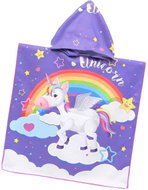 Excellent Children's poncho purple 60 × 120 cm - Unicorn and rainbow - Children's Bath Towel