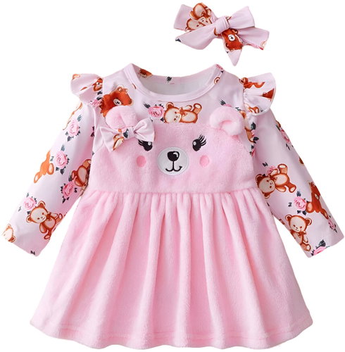 Baby Nellys Suede dress size 92 - Teddy Bear - Baby dress - Main image