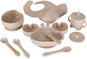 Children's Dining Set KIK KX4526 Silicone dishware set for children 9 pcs, beige - Dětská jídelní sada