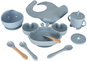 Children's Dining Set KIK KX4526 Silicone dishware set for children 9 pcs, light blue - Dětská jídelní sada