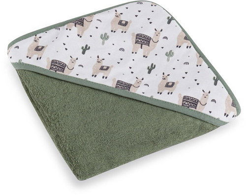 PETITE&MARS Bamboo towel 100 × 100 cm with hood Loulou Lama Vibes - Children's Bath Towel - Main image