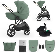 KINDERKRAFT 3in1 combination stroller Prime 3 Dark Green - Baby Buggy