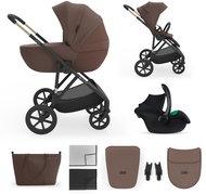 KINDERKRAFT 3in1 pram Prime 3 Velvet Mocca - Baby Buggy
