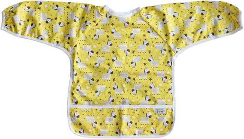 GaGa's Bib with sleeves Yellow zebra - Bib - Main image
