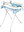 Foldable Bathtub with Stand, Thermometer and Insert, White/Blue