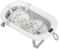 Ricokids RK-287 Foldable Bathtub with Thermometer and Insert, White/Grey - Baby Bathtub