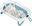 Baby Bath with Thermometer and Insert, White/Blue