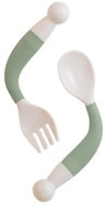 Bo Jungle Ohebná lžička s vidličkou Jade - Children's Cutlery