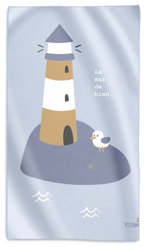 Saro Baby Microfibre Towel 90 × 160cm Navy Hugs - Children's Bath Towel - Main image