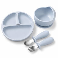 BabyOno Miska, talířek a dětské příbory, startovací sada, modrá - Children's Dining Set
