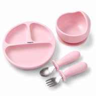 BabyOno Miska, talířek a dětské příbory, startovací sada, růžová - Children's Dining Set