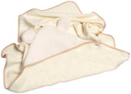 Baby Nellys Osuška s kapucí s oušky Boucle 80 × 80 cm, froté, smetanová - Children's Bath Towel
