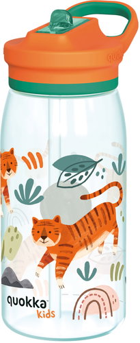 Quokka Glow Kids s pítkem 580 ml Tigers - Children's Water Bottle - Main image