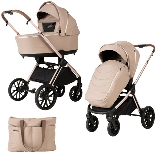 Adamex Kočárek kombinovaný Bianco 2 Champagne Latte - Baby Buggy - Main image