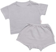 Baby Nellys Mušelínová sada tričko krátký rukáv a kraťasy, šedé - Clothes Set