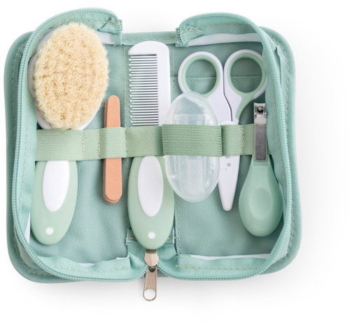 Saro Baby grooming kit in a mint fabric case Main image Saro Baby grooming kit in a mint fabric case - Baby Health Check Kit - Main image