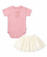 Baby Nellys 2D sada - body kr. rukáv Boho + tutu suknička cream, vel. 74 - Clothes Set