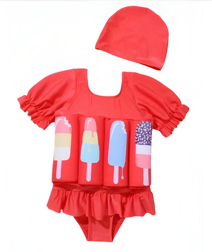 Excellent Dětské plavky červené vel. 100 - Zmrzlina - Baby Swimwear - Main image