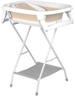 Nukido NK-279 Foldable baby bath with stand and thermometer, white and beige - Baby Bathtub