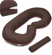 Flumi Těhotenský polštář typ C, hnědý s růžovým lemem - Nursing Pillow