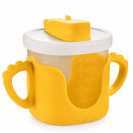 Verk 07331 Hrneček se silikonovými držadly a brčkem, 300 ml, žlutý - Baby cup