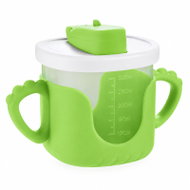 Verk 07331 Hrneček se silikonovými držadly a brčkem, 300 ml, zelený - Baby cup