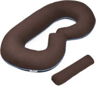 Flumi Těhotenský polštář typ C, hnědý s modrym lemem - Nursing Pillow
