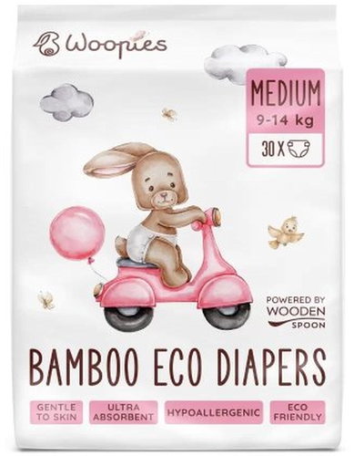 Wooden Spoon Woopies EKO pleny MEDIUM 30 ks - Nappy Set - Main image