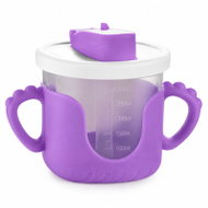 Verk 07331 Hrneček se silikonovými držadly a brčkem, 300 ml, fialový - Baby cup