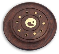 Empt Dřevěný stojánek na vonné tyčinky a kužely Jin a Jang - Incense Holder