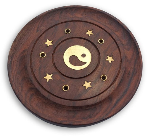 Empt Yin and Yang wooden incense stick and cone holder - Incense Holder - Main image