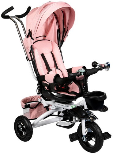 ECOTOYS JM-068-17 Deluxe rotating trike with canopy, pink - Baby Buggy - Main image