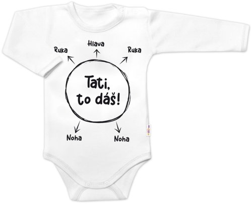 Baby Nellys long-sleeve bodysuit with funny text You've got this, Dad! - white - Bodysuit for Babies - Main image
