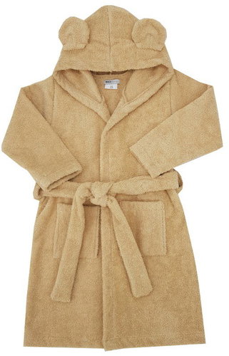 ECO children's cotton bathrobe with hood and ears Beige, size 80–86 - Bathrobe - Main image