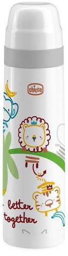 Chicco Dětská termoska nerezová, bílá s obrázky, 500 ml - Children's Thermos - Main image