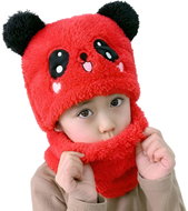 Excellent Warm hat and neck warmer set – Red Bear - Children's Hat
