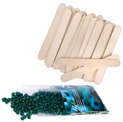 ItalWax Depilatory set film wax Azulén 200 g, spatulas 100 pcs. - Hair Removal Wax - Main image
